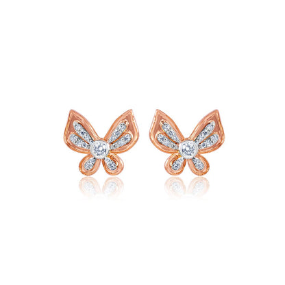 Bijou Co. Apex Butterfly Lab Grown Diamond Studs - White