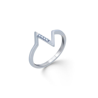 Bijou Co. Lightning Bolt Lab Grown Diamond Ring - White