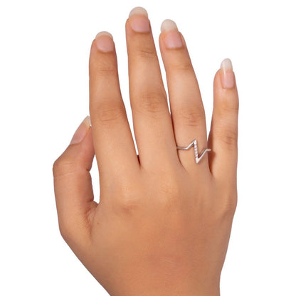 Bijou Co. Lightning Bolt Lab Grown Diamond Ring - White