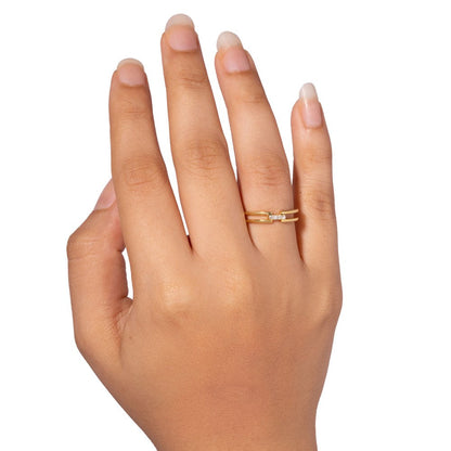 Bijou Co. Twin Bridge Lab Grown Diamond Ring - White
