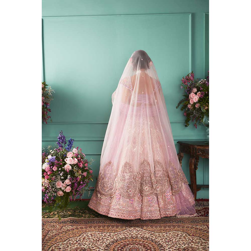 Jigar and Nikita Lilac Blouse and Lehenga with Dupatta (Set of 3)