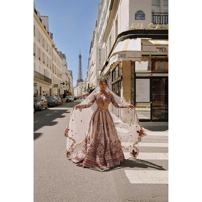 Jigar and Nikita Pink Lehenga with Blouse and Dupatta (Set of 3)