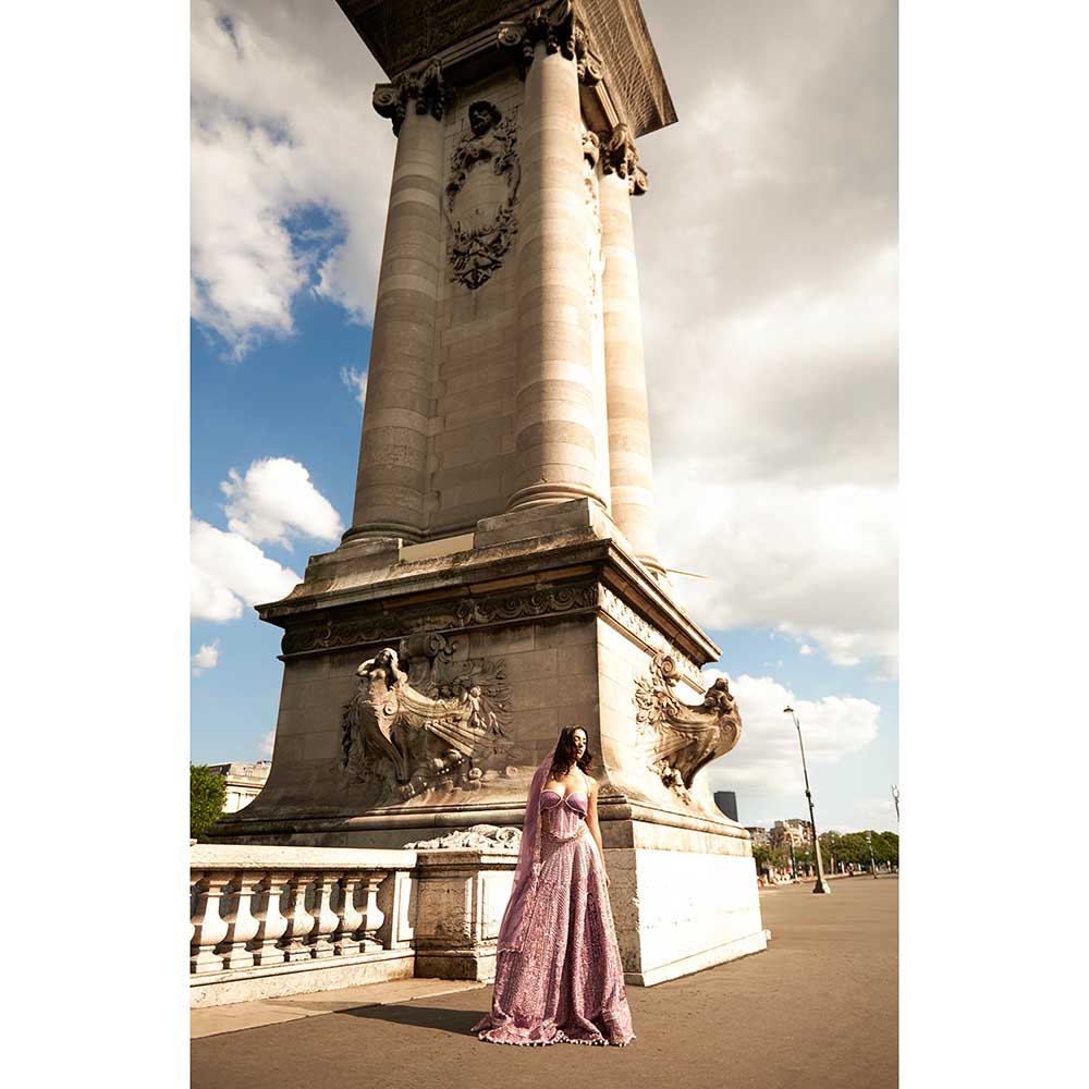 Jigar and Nikita Lavender Lehenga with Blouse and Dupatta (Set of 3)