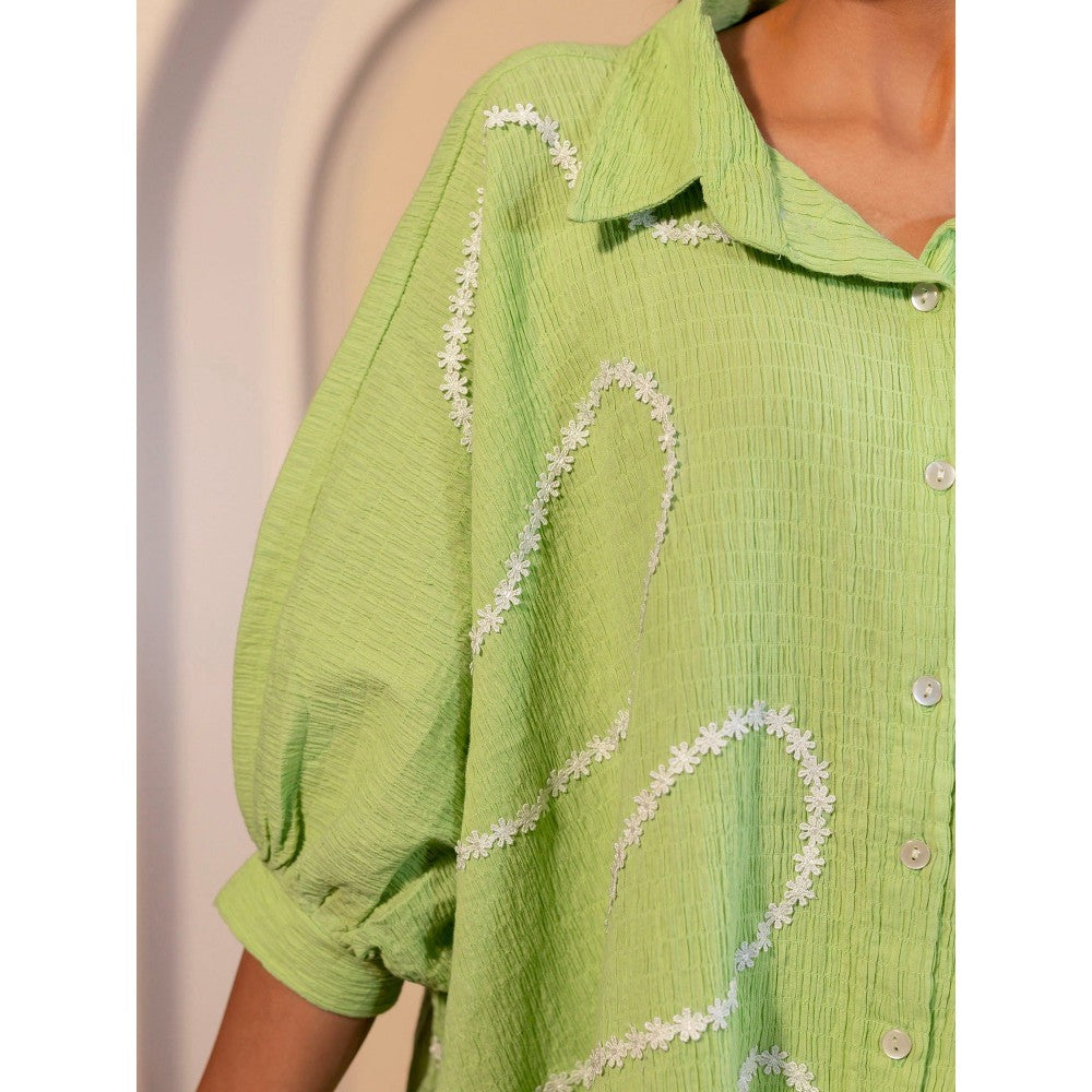 B'Infinite Green Pistachio Lace Shirt