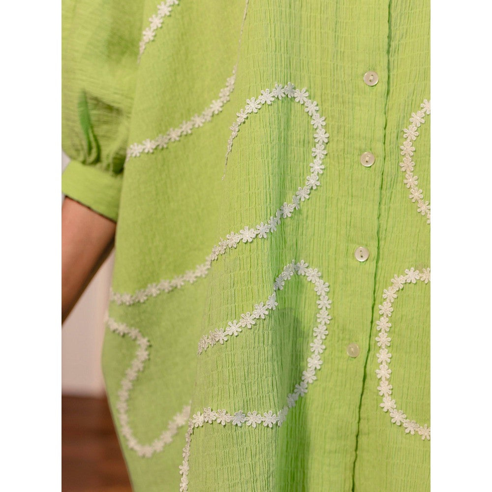 B'Infinite Green Pistachio Lace Shirt