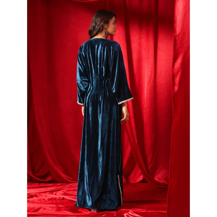 B'Infinite Celestial Navy Blue Velvet Embellished Gown