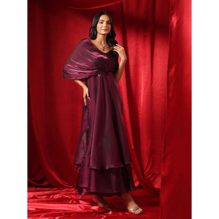 B'Infinite Rasin Aura Purple Flow Dress