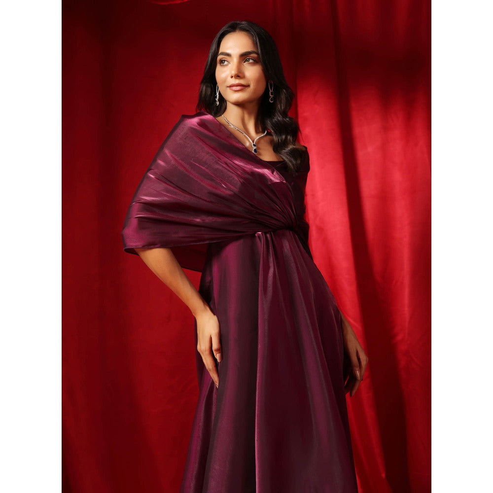 B'Infinite Rasin Aura Purple Flow Dress