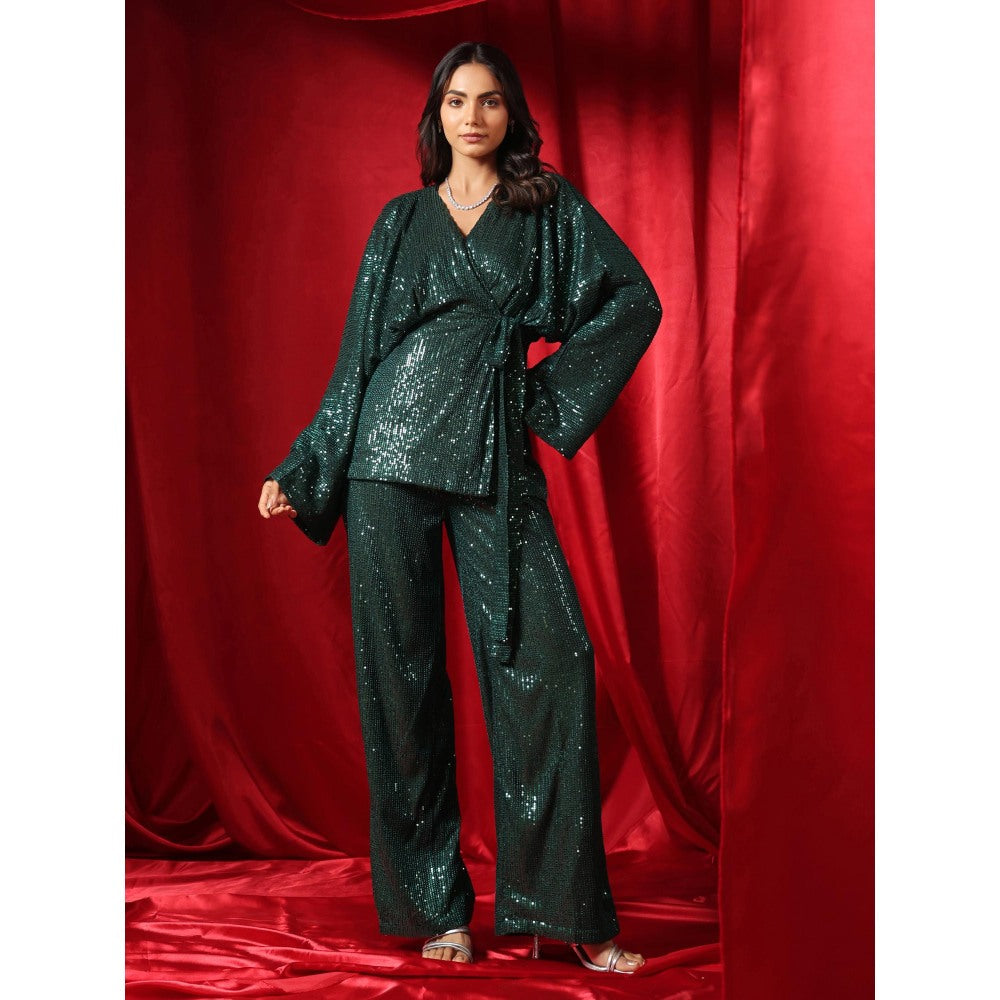 B'Infinite Emerald Green Dazzling Overlap Co-Ord