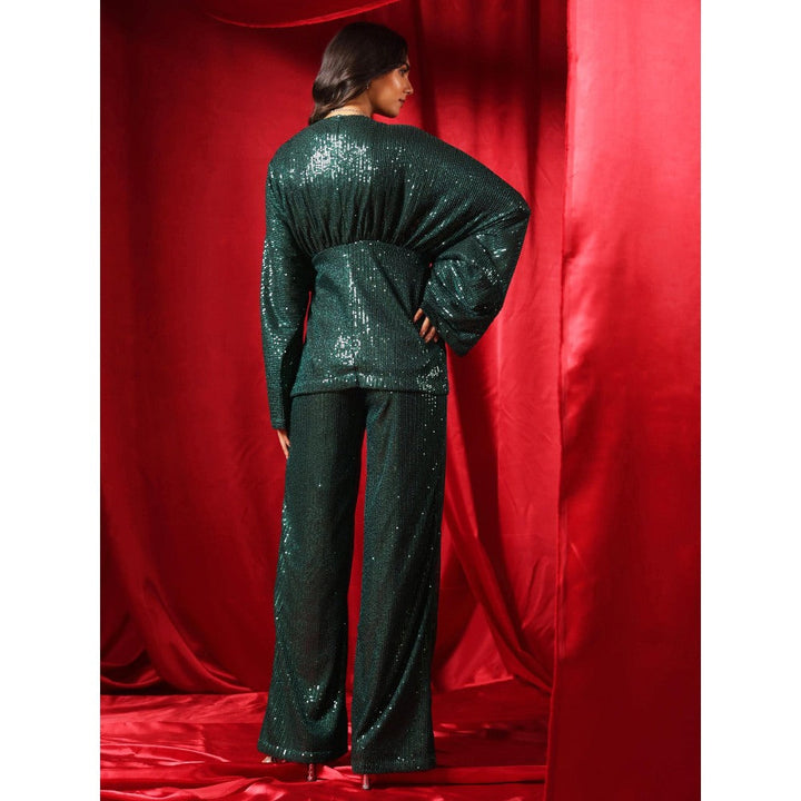 B'Infinite Emerald Green Dazzling Overlap Co-Ord