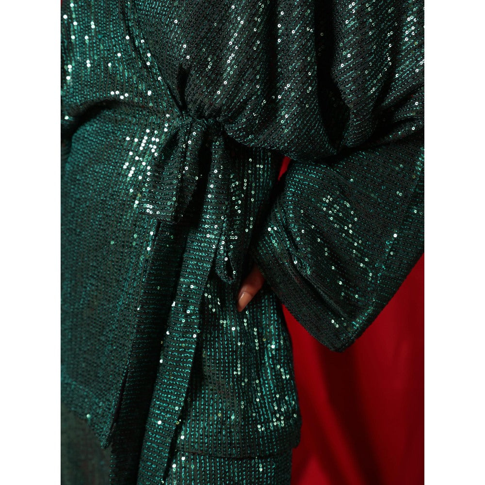 B'Infinite Emerald Green Dazzling Overlap Co-Ord