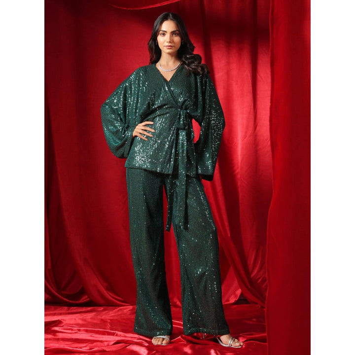 B'Infinite Emerald Green Dazzling Overlap Co-Ord