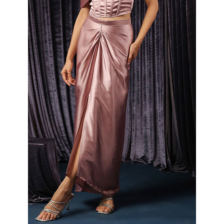 B'Infinite Rose Pink Draped Skirt