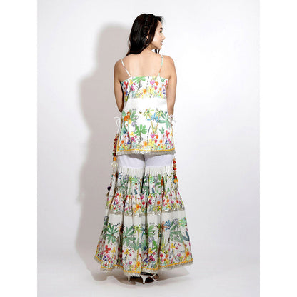 Blushing Couture by Shafali Gardenia Printed Sharara (Set of 3)