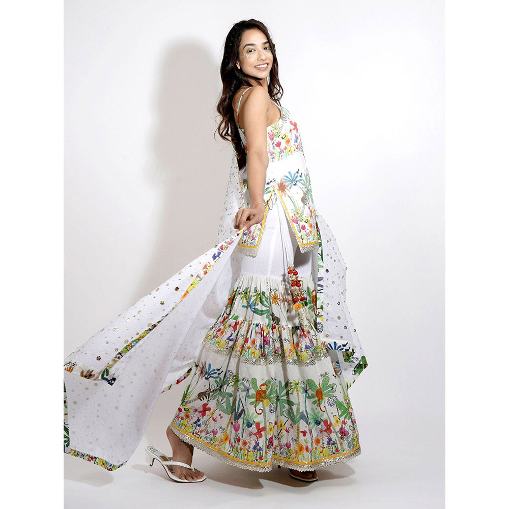 Blushing Couture by Shafali Gardenia Printed Sharara (Set of 3)