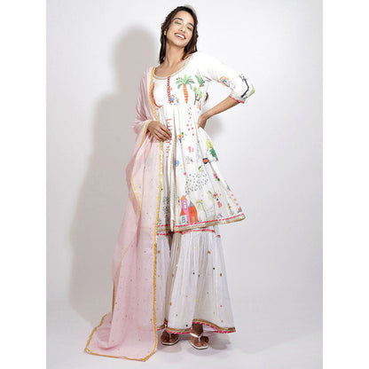 Blushing Couture by Shafali Europe Kurta with Sharara (Set of 3)