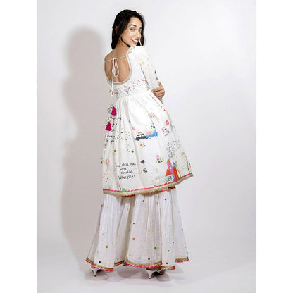 Blushing Couture by Shafali Europe Kurta with Sharara (Set of 3)