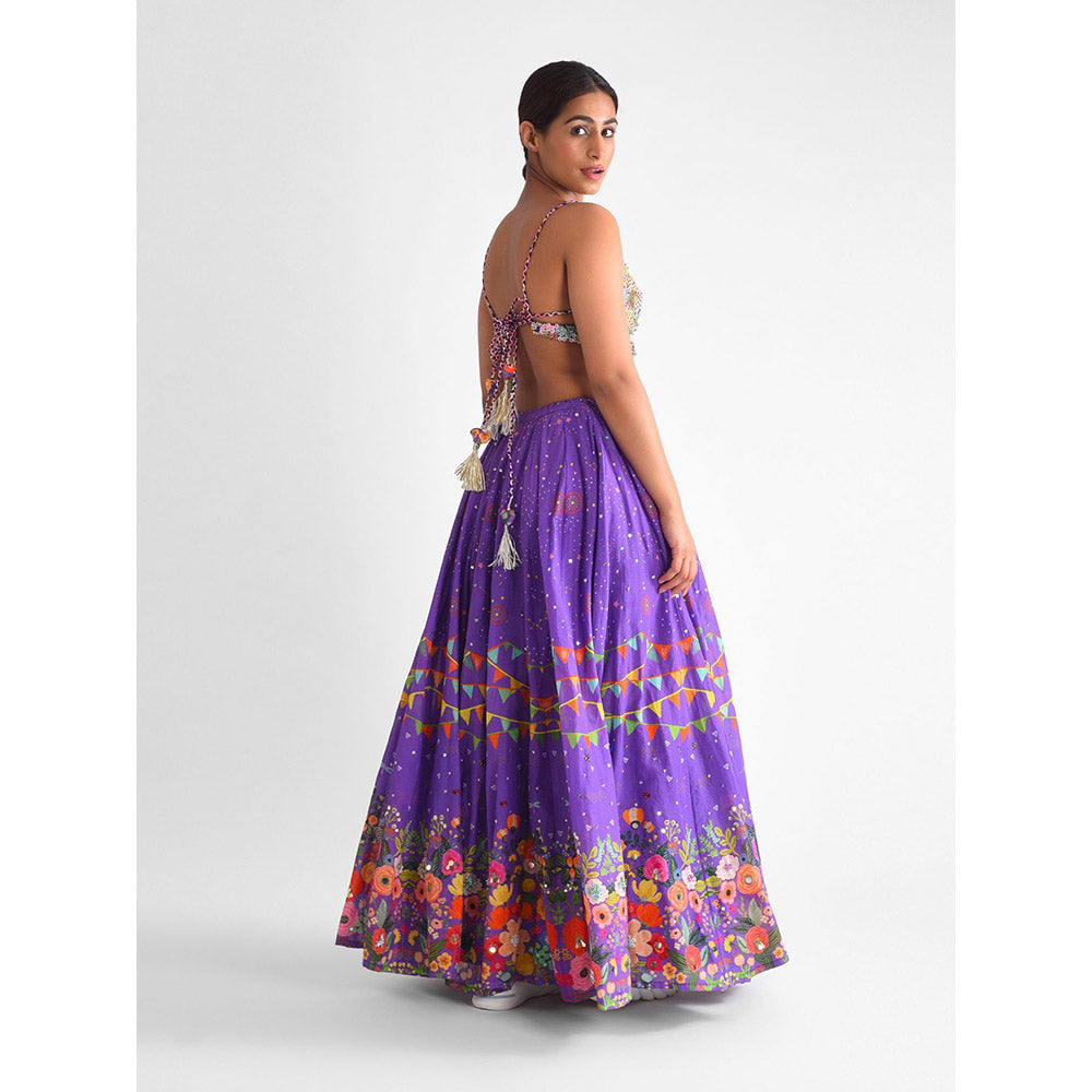 Blushing Couture by Shafali Purple Carnival Lehenga (Set of 2)