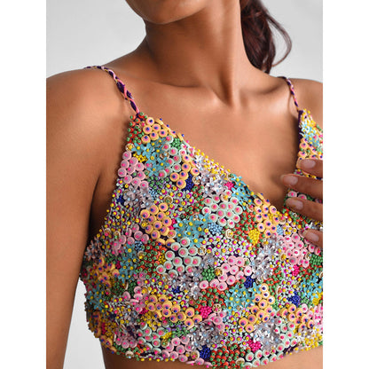 Blushing Couture by Shafali Purple Carnival Lehenga (Set of 2)