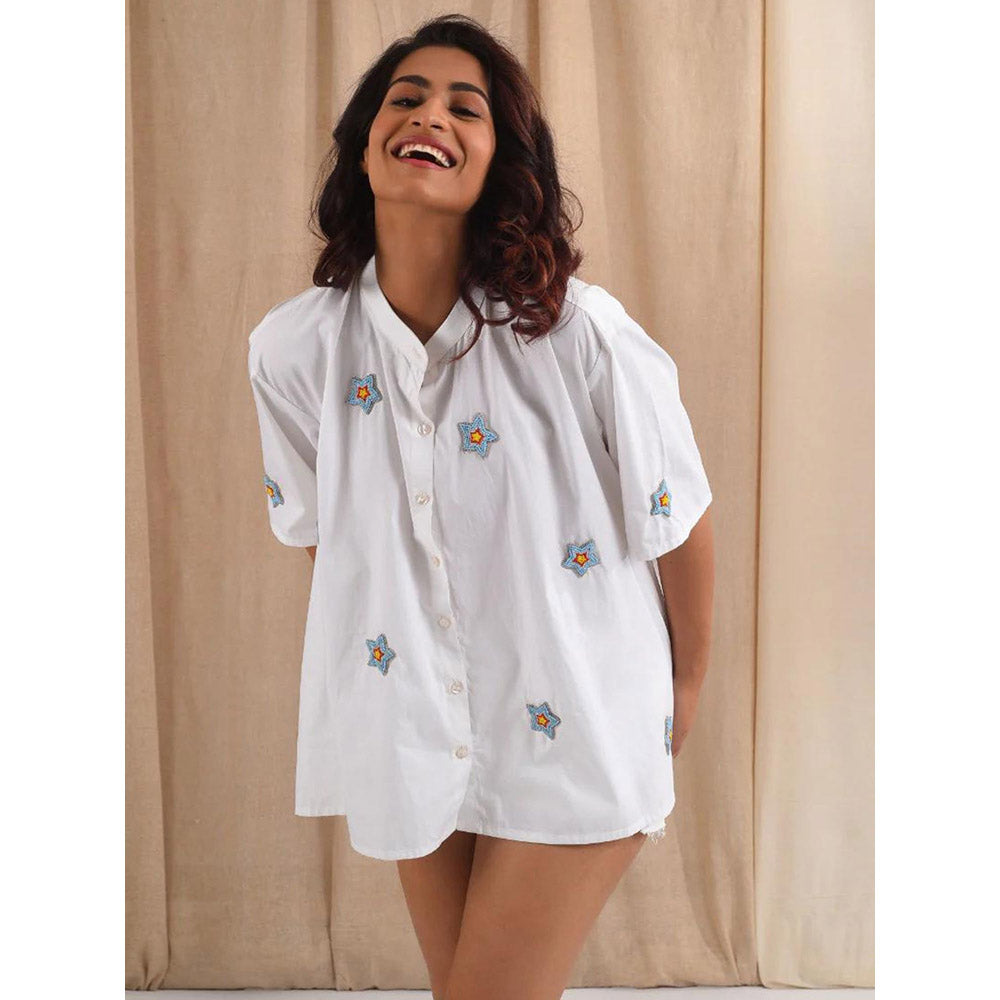 Blushing Couture by Shafali White Star Shirt