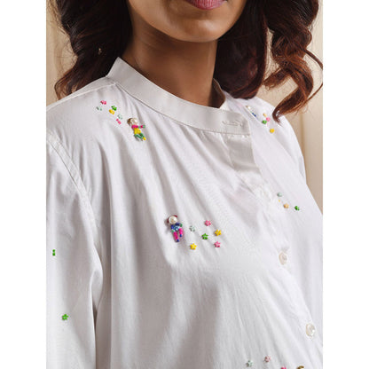 Blushing Couture by Shafali White Doll Shirt