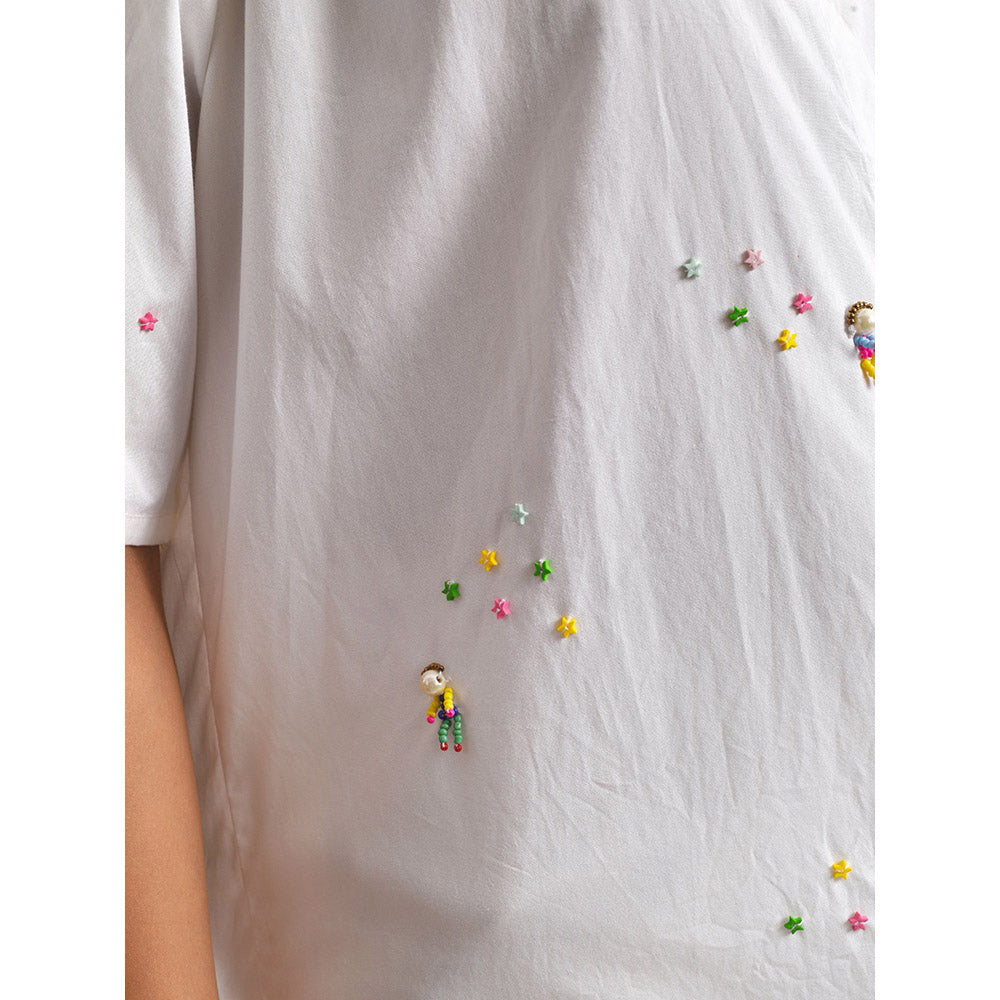 Blushing Couture by Shafali White Doll Shirt