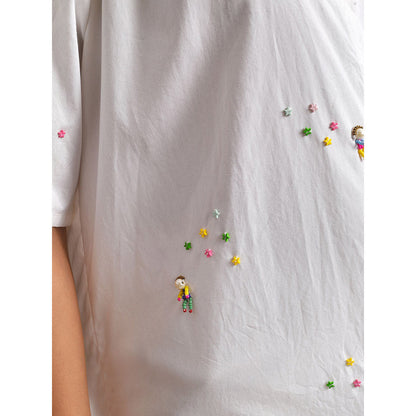 Blushing Couture by Shafali White Doll Shirt