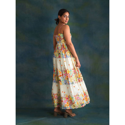 Blushing Couture by Shafali Cream Cotton Dress