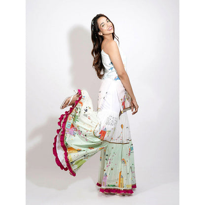 Blushing Couture by Shafali Europe Printed Sharara (Set of 3)