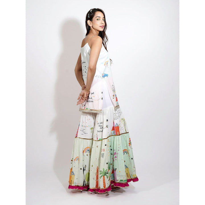 Blushing Couture by Shafali Europe Printed Sharara (Set of 3)