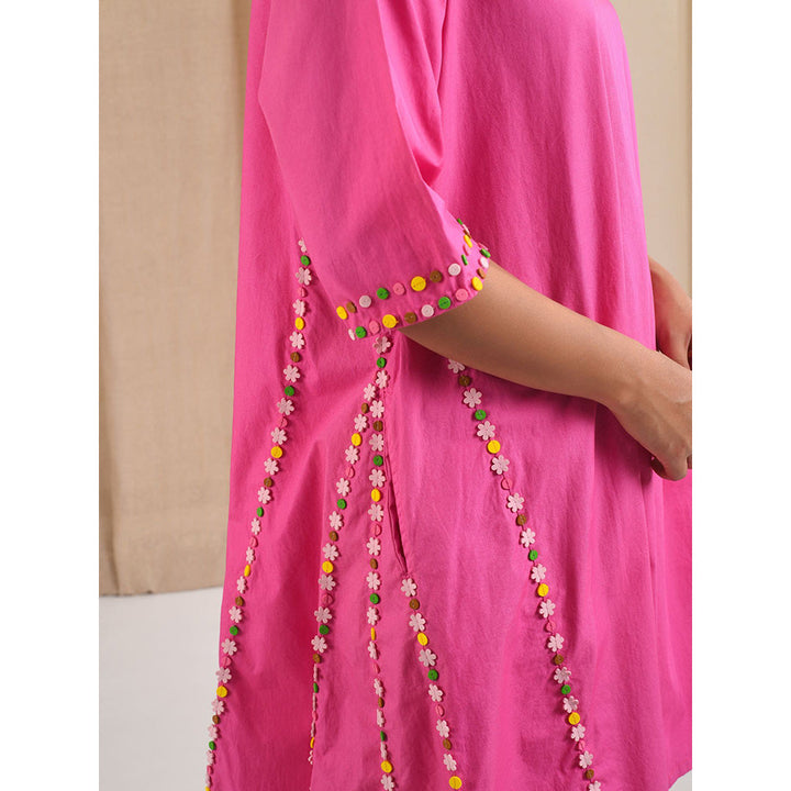 Blushing Couture by Shafali Fuchsia Cotton Suit (Set of 2)