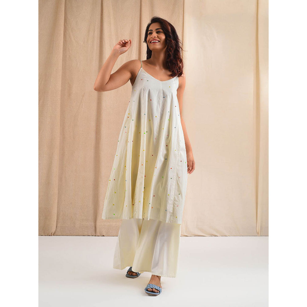 Blushing Couture by Shafali Cream Cotton Suit (Set of 2)