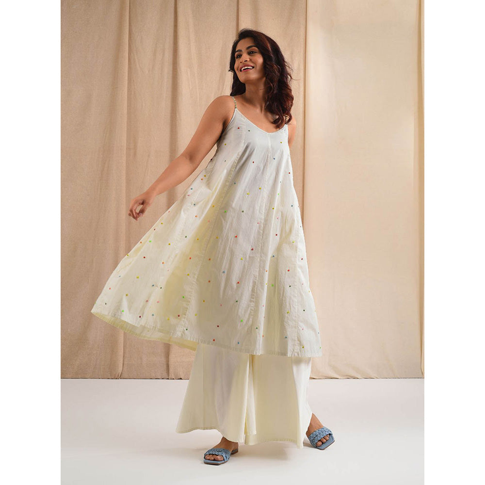 Blushing Couture by Shafali Cream Cotton Suit (Set of 2)