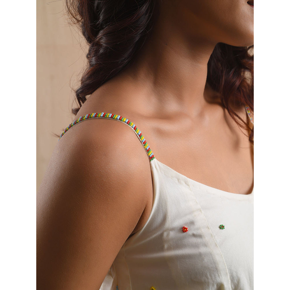 Blushing Couture by Shafali Cream Cotton Suit (Set of 2)