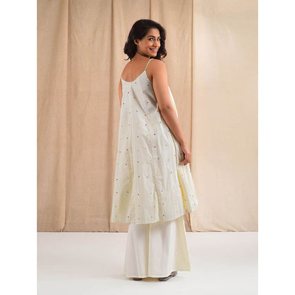 Blushing Couture by Shafali Cream Cotton Suit (Set of 2)