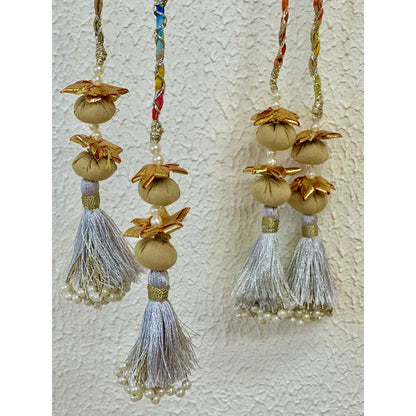 Blushing Couture by Shafali Beige Printed Potli Bag