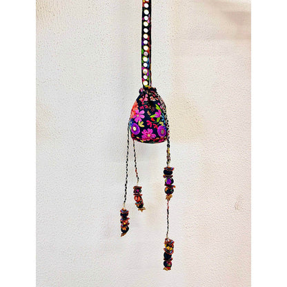 Blushing Couture by Shafali Green Printed Potli Bag