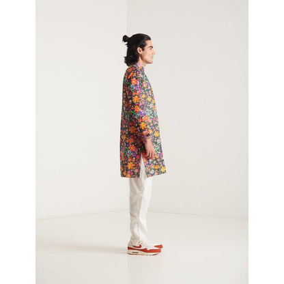 Blushing Couture by Shafali Green Floral Printed Kurta with Pyjama (Set of 2)