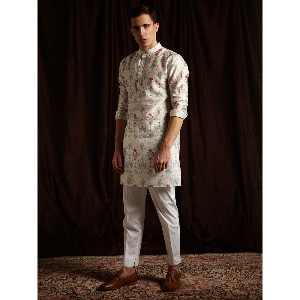 Project Bandi The Greenhouse Mal Cotton Kurta Pyjama In Moody Blue and Pink (Set of 2)