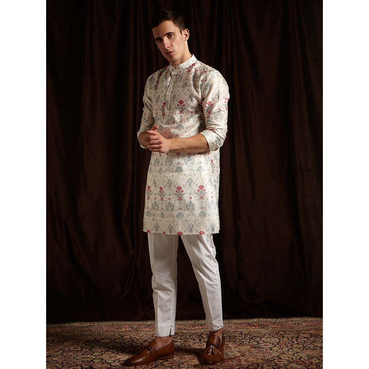 Project Bandi The Greenhouse Mal Cotton Kurta Pyjama In Moody Blue and Pink (Set of 2)