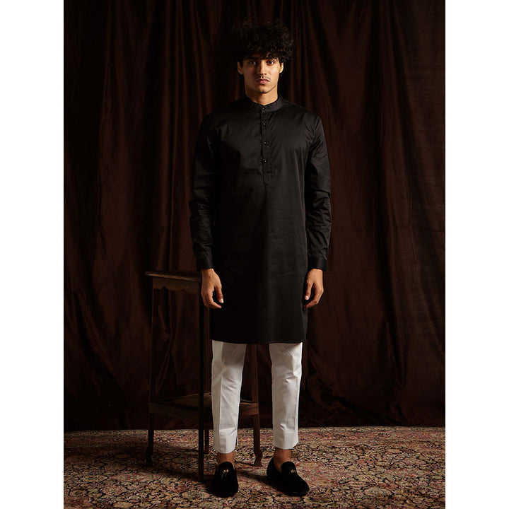 Project Bandi The Black Cotton Kurta Pyjama Set (Set of 2)