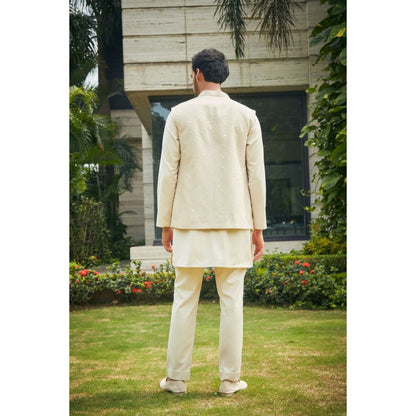 Bohame Harit Beige Nehru Jacket and Kurta with Pant (Set of 3)