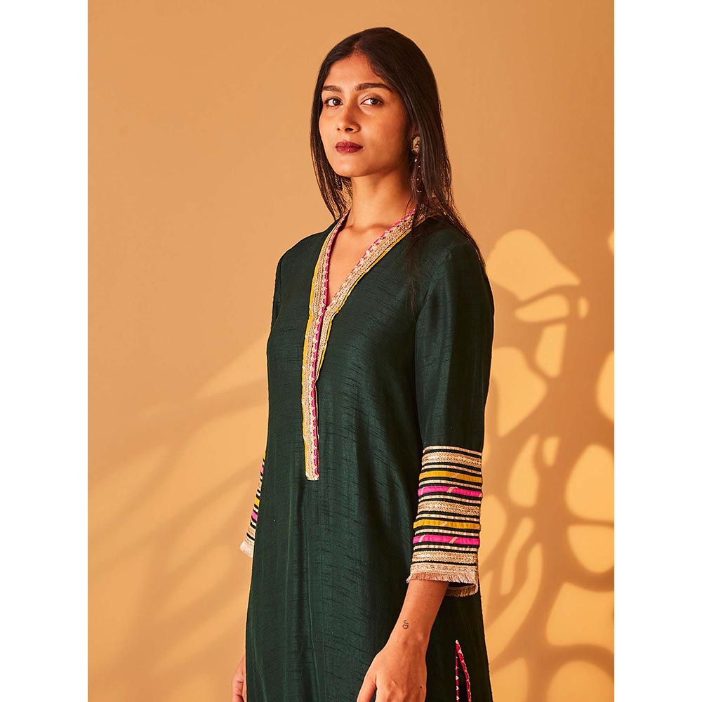 Bo Tree Green Arzoo Kurta with Pant (Set of 2)