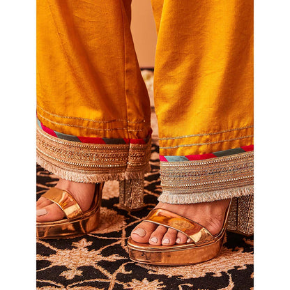 Bo Tree Yellow Parizeau Kurta with Pant (Set of 2)