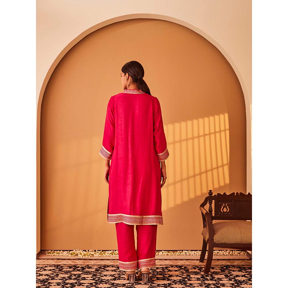 Bo Tree Pink Janaan Kurta with Pant and Dupatta (Set of 3)