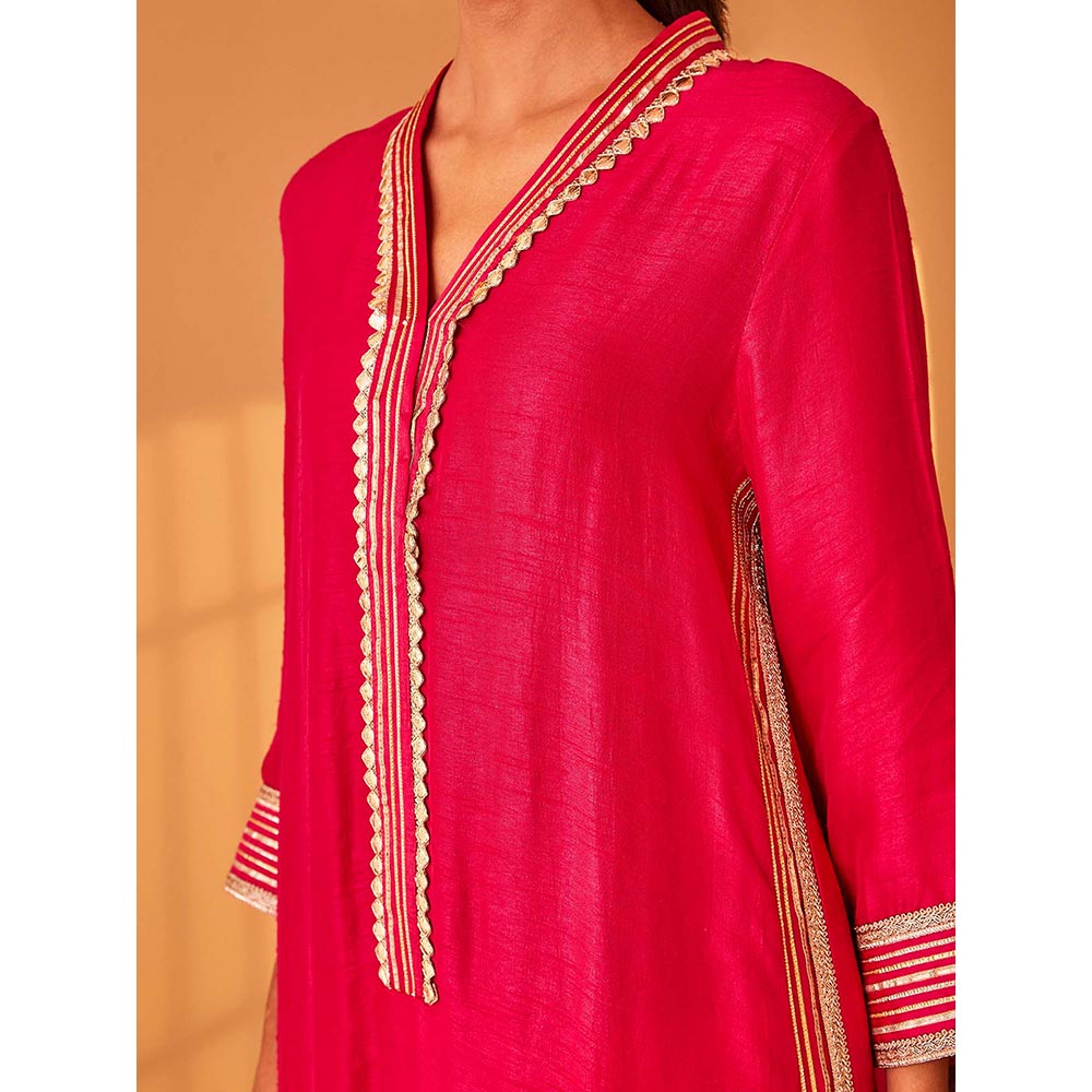 Bo Tree Pink Janaan Kurta with Pant and Dupatta (Set of 3)