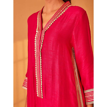 Bo Tree Pink Janaan Kurta with Pant and Dupatta (Set of 3)