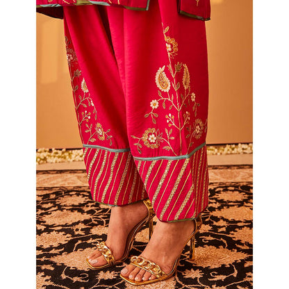Bo Tree Magenta Sadia Kurta with Pant and Dupatta (Set of 3)