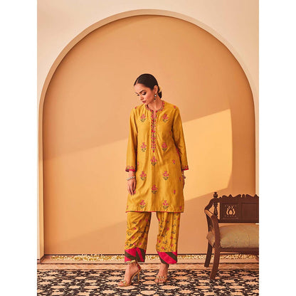 Bo Tree Yellow Nafisa Kurta with Pant and Dupatta (Set of 3)