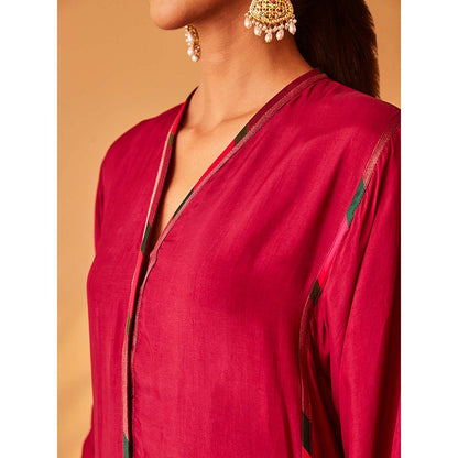 Bo Tree Magenta Saher-E-Dil Kurta with Pant and Dupatta (Set of 3)